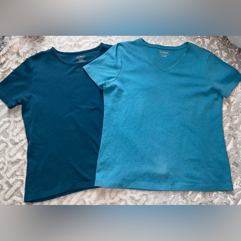 L.L. Bean Women's Short Sleeve Tees - Teal and Aqua